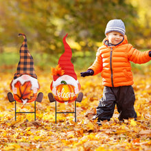 Load image into Gallery viewer, Whaline 2 Pack Fall Gnomes Garden Stakes 3D Gnome Pumpkin Maple Leaf Yard Stake Large Rustic Fall Lawn Sign for Autumn Thanksgiving Home Garden Yard Lawn Patio Backyard Walkway Decorations

