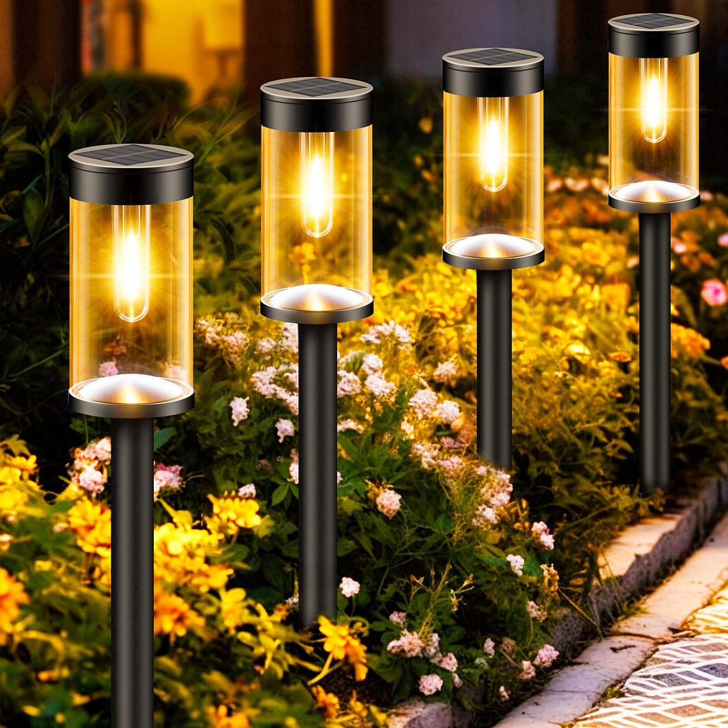 nipify LED Solar Pathway Lights Outdoor, 8 Pack Waterproof Solar Powered Yard Lighting, Auto On/Off Solar Walkway Light for Garden Lawn Path Outside(Warm White)