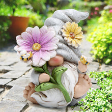 Load image into Gallery viewer, Hodao Spring Gnome Decoration Flower Gnomes Ornaments Decor Gifts Summer Gnomes Figurines Spring Gnomes for Garden Decor Spring Sculptures Gifts for Outdoor Decor for Mom, Grandma (Grey-Man)
