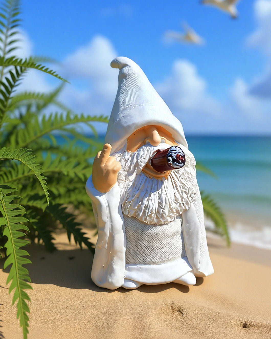 YYDGZG Middle Finger Figurine Decorations for Lawn Yard Balcony Porch Patio Home Ornaments Outdoor，Garden Statue Outdoor, Smoking Wizard Gnome, 5.9 Inch (Statue A)