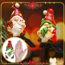 Load image into Gallery viewer, Rossesay 2 Pack Christmas Gnome Solar Light Christmas Stake light for Outside Waterproof Gnome Statue LED Solar Light for Winter Home Patio Garden Yard Lawn Pathway Walkway Xmas Outdoor Decoration
