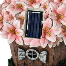 Load image into Gallery viewer, Azuma Garden Ornament Solar Powered Light Resin Decoration Flower House Pink Building Patio Outdoor Novelty LED
