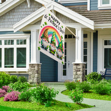 Load image into Gallery viewer, OPULANE Happy St Patricks Day House Flag 28x40 Inch Double Sided Lucky Clovers Shamrocks Gnomes Rainbow Outside Large Flag for Yard Outdoor Holiday Decoration
