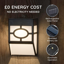 Load image into Gallery viewer, CUQOO Outdoor Solar Lights 8 Pack - Warm White, Waterproof LED Solar-Powered Lights with Advanced Technology, Rechargeable Panel, Easy Installation &amp; Energy-Saving for Gardens, Patios &amp; Fences
