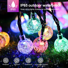 Load image into Gallery viewer, STANBOW Solar String Lights - 30FT/9M, 60 LED, Waterproof, Crystal Ball Lights With 8 Modes, Multicoloured, Decorative for Home, Yard, Patio, Party, Wedding
