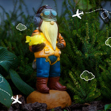 Load image into Gallery viewer, Redwix Pilot Garden Gnome 11.1&quot; x 4.7&quot;, Funny Gnome Airplane Yard Decorations Outdoor, Pilot Gifts, Aviation Decor
