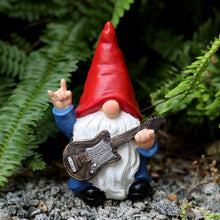 Load image into Gallery viewer, WSHMZYHOME Garden Gnome with Guitar Figurine, Red Hat, Blue Outfit, Indoor Outdoor Decorative Statue
