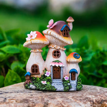Load image into Gallery viewer, Candieslife Solar Garden Statue Lights Mushroom Fairy House Figurine, Outdoor Memorial Garden Ornaments Gift Waterproof Decoration for Outside Patio Yard Lawn Decor
