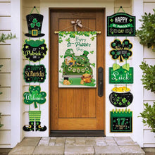 Load image into Gallery viewer, OPULANE Happy St Patricks Day House Flag 28x40 Inch Double Sided Lucky Clovers Shamrocks Gnome Truck Outside Large Flag for Yard Outdoor Holiday Decoration
