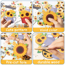 Load image into Gallery viewer, WATINC 31Pcs Sunflower Gnome Hanging Wooden Ornament Set, Summer Gnome Element Plaid Pendant Crafts Decor Supplies, Wood Tags Embellishments with Rope for Holiday Hawaiian Party Decoration (10 Styles)
