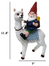 Load image into Gallery viewer, Funny Guy Mugs Gnome and a Llama Statue- Indoor/Outdoor Garden Gnome Sculpture for Patio, Yard or Lawn
