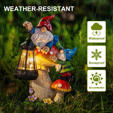 Load image into Gallery viewer, C&amp;Y&amp;G&amp;X Solar Garden Gnome, Mushroom Design with Bright Solar Lantern,Cute Gnome Garden Decor
