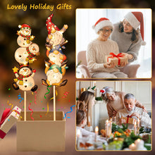 Load image into Gallery viewer, Homeimpro Christmas Solar Outside Decorations Holiday Lights Yard Garden Gnomes Snowman Pathway Stake Lights with 18 LED Waterproof Lawn Outdoor Xmas Gifts for Mom Women (2Pack)
