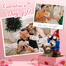 Load image into Gallery viewer, Vovkokc Solar Cow Gnomes Statue Garden Ornaments Outdoor Decorations Gnome Sitting on Highland Cow Solar Lights Binoculars Gnome Gifts for Yard Decor
