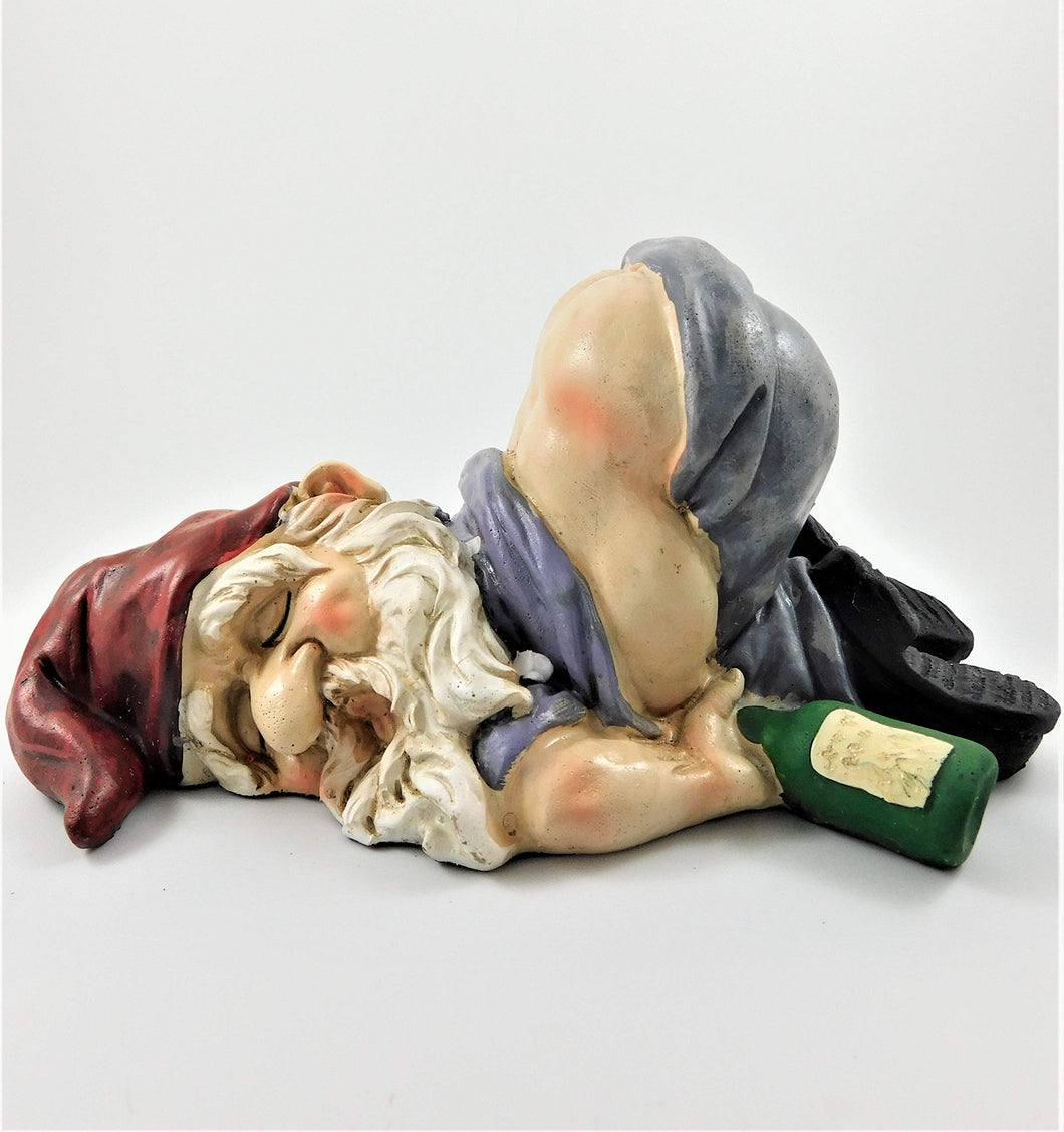 Seven Secrets Drunk Gnome Patio Ornament Garden Funny Gift Drunken Disorderly Statue Figurine | 39191