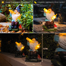 Load image into Gallery viewer, Gifts for Dad, Funny Garden Gnomes outdoor, Solar Gnomes Garden Ornaments Statue Lights, Dad Birthday Gifts for Men from Son, Daughter, Presents for Men Unique
