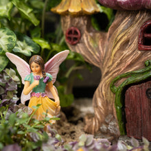 Load image into Gallery viewer, PRETMANNS Fairy Garden House Kit, with Accessories Figurines &amp; Sign – House &amp; Fairies for an Outdoor Miniature Garden – Door can open wide - 4 Pieces
