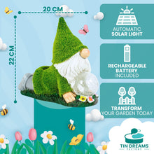 Load image into Gallery viewer, TIN DREAMS FACTORY | Yoga Gnome with Solar Light – Resin Garden Decorative Figure – Outdoor Little Gnome with LED Glowing Bubble – Relaxing Ornament for Garden, Patio and Terrace
