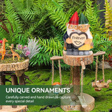 Load image into Gallery viewer, HERCHR Garden Gnomes: Funny Couple in Love - Outdoor Decoration Statue, 4.7×2.8×5.7in, Perfect for Home Garden Patio Lawn
