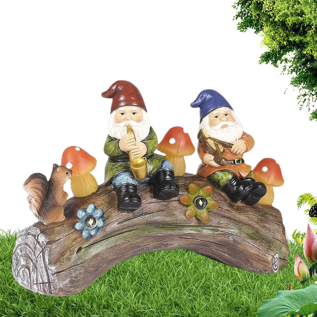 Decorative Yard Sculptures, Solar-Powered Outdoor Decor, Squirrel Gnome Ornament, Indoor Outdoor Decorations, Charming Garden Accents, Eco-Friendly Garden Light, Illuminated Gnome Figurines, Colorful