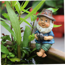 Load image into Gallery viewer, Garden Gnomes, Resin Fishing Gnomes Decorations for Yard, 1.8x2.8x3.9 Inch Garden Statues for Flower Pot Patio Lawn Outdoor.
