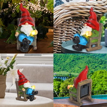 Load image into Gallery viewer, halp·ssfm Garden Gnome Statue Solar Light Miniature Outdoor Decor Gnome Figurine for Outdoor Indoor Home Lawn Yard Balcony Porch Patio for Women Mom Grandma 3.54&quot;x2.36&quot;x4.72&quot;
