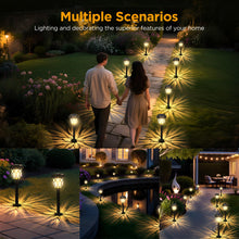 Load image into Gallery viewer, HELESIN Garden Lights Solar Powered, 6 Pack Solar Lights Outdoor Garden Waterproof (Warm White), 16.5IN LED Solar Pathway Lighting, Solar Powered Outdoor Light for Patio/Lawn/Landscape Decoration
