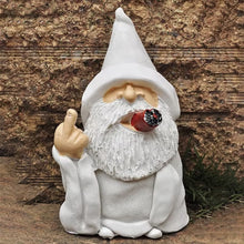 Load image into Gallery viewer, Lethogety Middle Finger Figurine Ornaments, Funny Garden Gnomes Outdoor Statues 5.9 Inch Naughty Smoking Wizard Dwarf Sculpture Decoration for Lawn Patio Outside Yard Decor Housewarming Easter Gift

