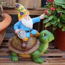 Load image into Gallery viewer, Turtle Solar Lights Outdoor Garden,Turtle Statue with Solar Light and Gnome | Waterproof Tortoise Sculpture, Outdoor Patio Balcony Courtyard Garden Lawn Decoration
