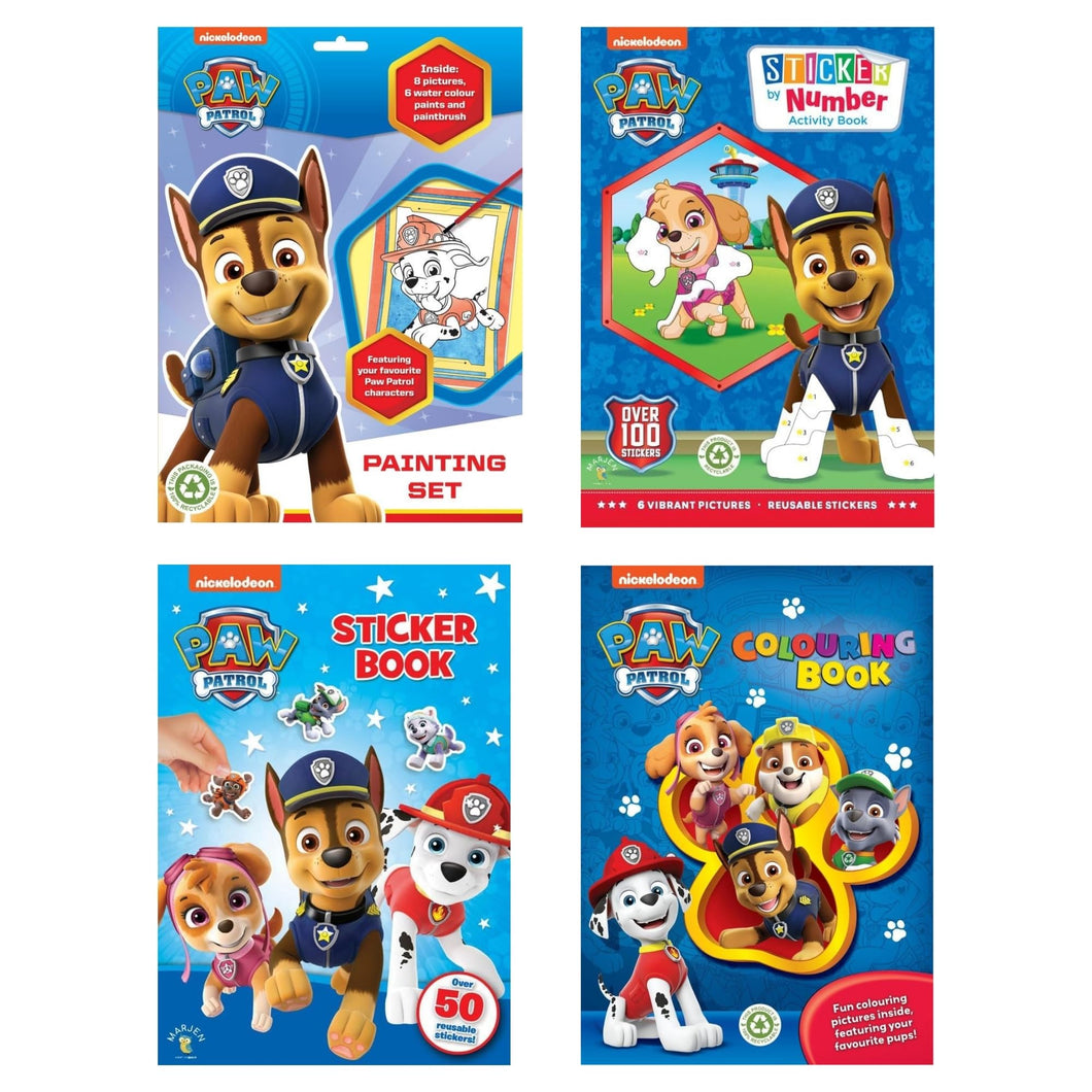 Bundle Bear Paw Patrol Activity Set – Paw Patrol Colouring Book, Sticker Book & Painting Set – Fun Paw Patrol Arts and Crafts for Kids – Creative Paw Patrol Crafts & Stickers
