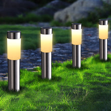 Load image into Gallery viewer, Joomer Solar Lights Outdoor Garden, 4 Pack Garden Lights Solar Powered Waterproof, LED Pathway Lighting Solar Powered Path Light Decoration for Patio Driveways Landscape Lawn Yard, Warm White
