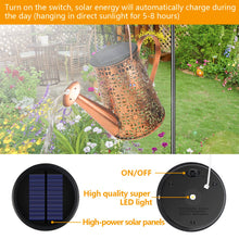 Load image into Gallery viewer, FLSEPAMB Watering Can Solar Lights Garden (2 Pack), IP65 Watering Can with Cascading Lights, Warm Watering Garden Light Decor with Bracket for Pathway, Yard, Patio, Backyard, Bronze, (HSD)
