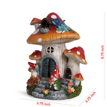 Load image into Gallery viewer, Hodao Spring Garden Mushroom Gnomes Decorations Mushroom House Ornaments Decor Gifts Summer Gnomes Figurines Spring Butterfly Lighting Mushroom House for Garden Decor Spring Gifts for Outdoor Decor
