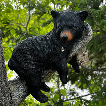 Load image into Gallery viewer, Black Bear Cub Statue Napping Hanging Out in a Tree,Tree Faces Figurine Decor Outdoor,Garden Peeker Tree Hugger Outdoor Sculpture,Garden Decor Tree Hugger Faces for Trees Bear Cub Resin
