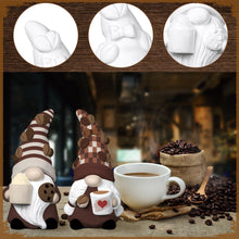 Load image into Gallery viewer, Hollowfly 2 Set Ready to Paint Your Own Gnome Statue, 4&quot; Mini Paintable Ceramics Blank Gnome Figurine Craft DIY Art with Brush Palette Paint for Adult Mother Employee Appreciation Gift (Coffee Style)
