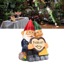 Load image into Gallery viewer, Creative Resin Garden Gnome Couple Dwarf Heart Shaped Statue Waterproof and Durable Suitable for Garden Gifts Patio Lawn Decoration
