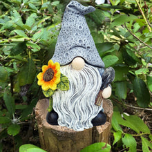 Load image into Gallery viewer, Memeyou Gnome Key Hider Outdoor Garden Statue - Grey Gnome Figurine Decor - Hide A Key Outside - Lock Box
