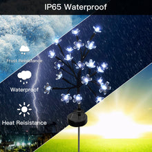 Load image into Gallery viewer, Solar Lights for Outdoor Garden, 2 Pack 16 LED Solar Branches Outdoor, Solar Light Garden Lights with Cherry Blossoms for Patio, Balcony Decoration - White Light
