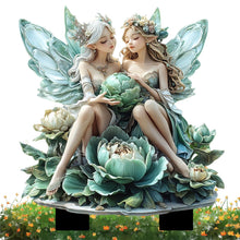 Load image into Gallery viewer, Fairy Figurines - 2D Fairy Garden Fairies for Plant Pots,Garden Gnome Figurines, Fairy Garden Accessories, Fence Ornament for Fairy Garden Desk Ornament
