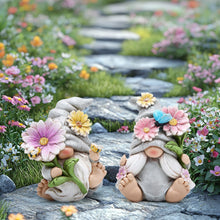 Load image into Gallery viewer, Hodao Set of 2 Spring Gnome Decorations Flower Gnomes Ornaments Decor Summer Outdoor Figurines Spring Elves for Porch, Garden Yard, Flower Bed Garden Gifts for Women, Mom (Grey)
