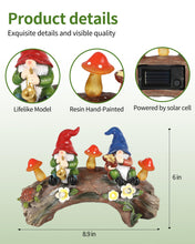 Load image into Gallery viewer, iStatue Enchanted Fairy Garden Gnomes Solar Light - 9&#39;&#39; Hand-Painted Resin Miniature Figurines Perfect for Yard Art Outdoor Patio Decor Lawn Ornaments and Statues Decorations (Gnomes)
