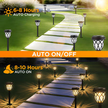 Load image into Gallery viewer, HELESIN Garden Lights Solar Powered, 6 Pack Solar Lights Outdoor Garden Waterproof (Warm White), 16.5IN LED Solar Pathway Lighting, Solar Powered Outdoor Light for Patio/Lawn/Landscape Decoration
