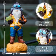 Load image into Gallery viewer, Redwix Pilot Garden Gnome 11.1&quot; x 4.7&quot;, Funny Gnome Airplane Yard Decorations Outdoor, Pilot Gifts, Aviation Decor
