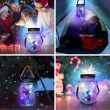 Load image into Gallery viewer, MLOQI Fairy Garden Ornaments Outdoor 2 Pack Solar Fairy Lights Glass Mason Jar LED Hanging Lamp for Fairy Garden Accessories Halloween Decorations Christmas Xmas Gifts for Kid Adult(Multicolor
