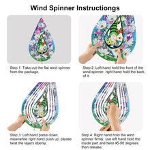 Load image into Gallery viewer, Gnomes and Butterfly Hanging Wind Spinners, Outdoor 3D Metal Sculptures for Garden and Yard Decoration Large Wind Spinner with a 360° Rotating Hook, Gifts for Women Mom Grandma Wife
