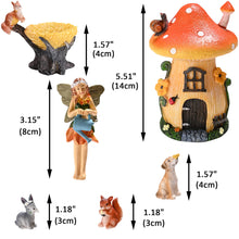 Load image into Gallery viewer, Sparkle Race Fairy Garden Accessories Kit with Miniature Figurines, Fairy Village Kit for Kids, Gnomes Garden Decorations, Outdoor &amp; Indoor Ornaments
