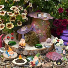 Load image into Gallery viewer, Gnomes Fairy Resin Statues Miniature Fairy Garden Accessories Mini Dwarf Figurine Fairy Miniature Ornament DIY Kit Micro Landscape Ornaments for Outdoor Indoor Patio Yard Lawn Fairy Garden Ornament
