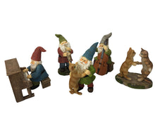 Load image into Gallery viewer, GlitZGlam Happy Miniature Gnomes and Cats Dancing Celebration! - 6-Piece Musical Garden Gnome Set for the Miniature Fairy Garden
