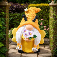 Load image into Gallery viewer, Ungtyb Bee Gnome Statue, Garden Bee Gnome, Resin Gnome Sculpture, Extravagant Bee Gnome Figurine, Perfect for Garden and Patio Decor (1 Piece)
