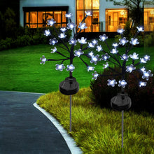 Load image into Gallery viewer, Solar Lights for Outdoor Garden, 2 Pack 16 LED Solar Branches Outdoor, Solar Light Garden Lights with Cherry Blossoms for Patio, Balcony Decoration - White Light
